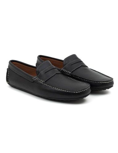 black leather moccasin BUDEMAN-NEGRO