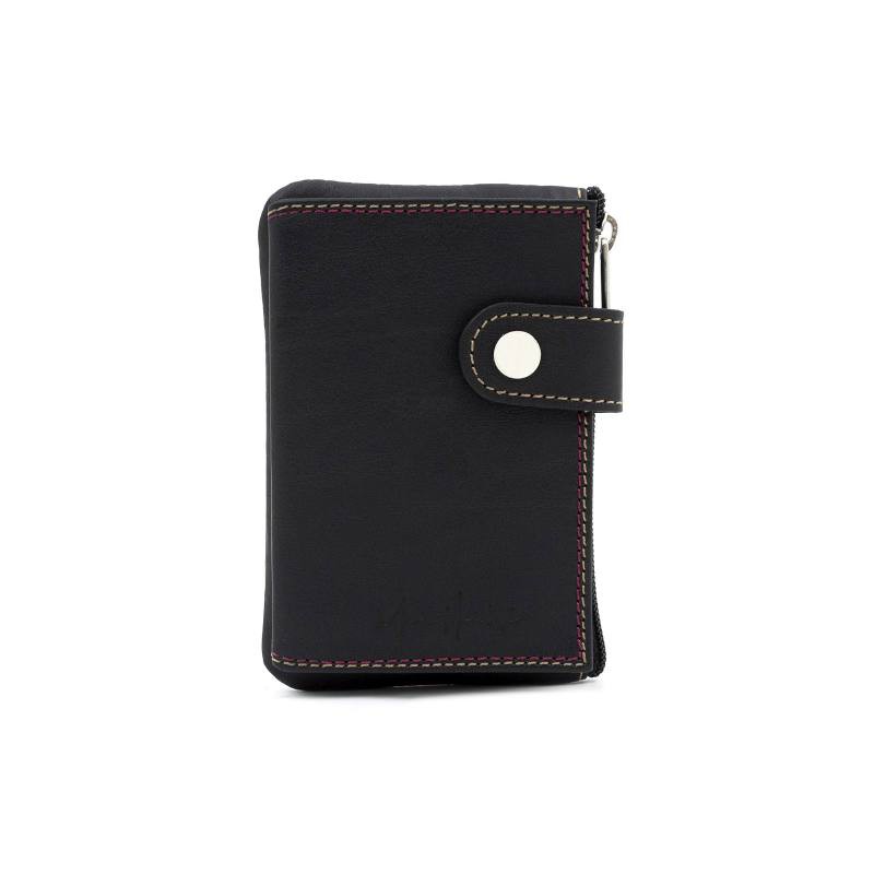 black leather wallet AC-SENA-601-NEGRO