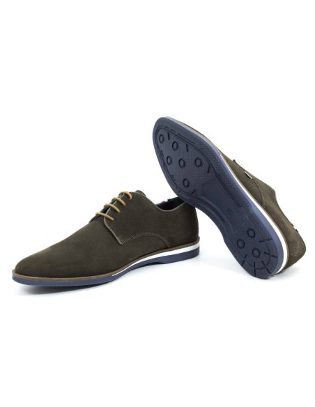 Casual derby suède vert SAMUKA-KAKI
