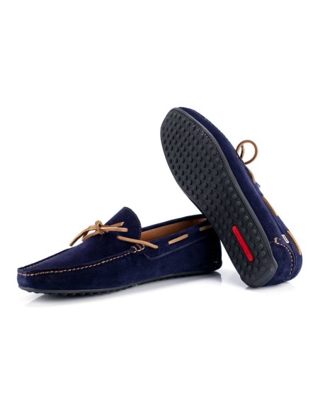 Blue suede moccasin