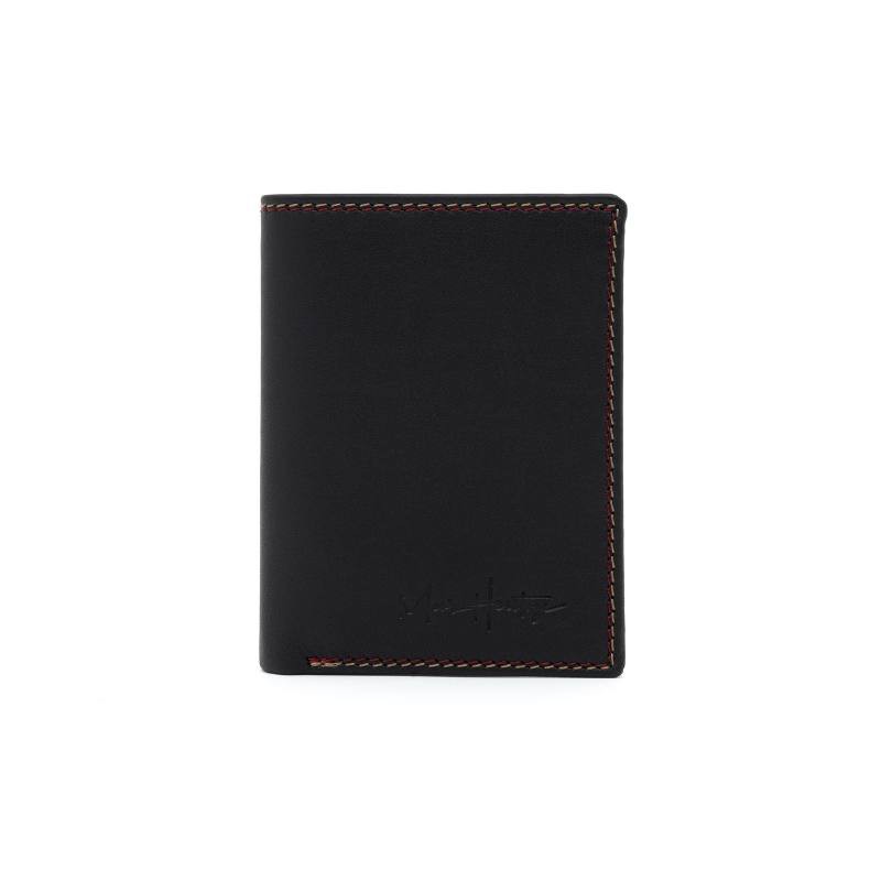 black leather wallet AC-SENA-864-NEGRO