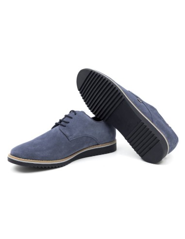 Derby casual de ante liso color azul