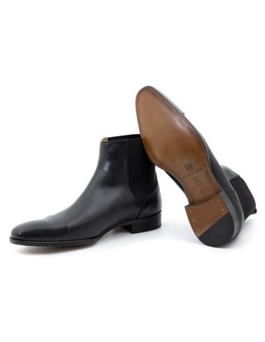 bottines chelsea de peau le noir TONKER-NEGRO