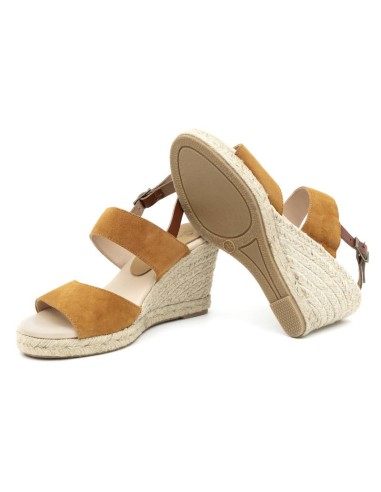 Espadrilles femme suède et cuir cuir W-AHINOA-CUERO