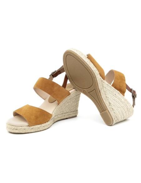 Espadrilles femme suède et cuir cuir W-AHINOA-CUERO
