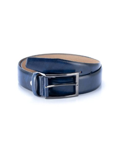 blue leather belt B-VRILO-NAVY