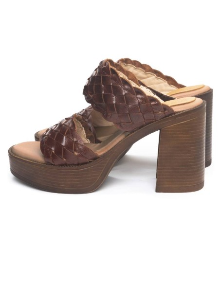 Zapato de Vestir de piel trenzado color marrón
