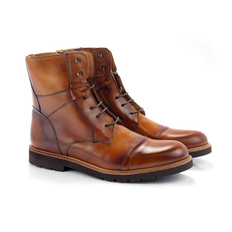 light brown leather boots CAMALAN-CUERO