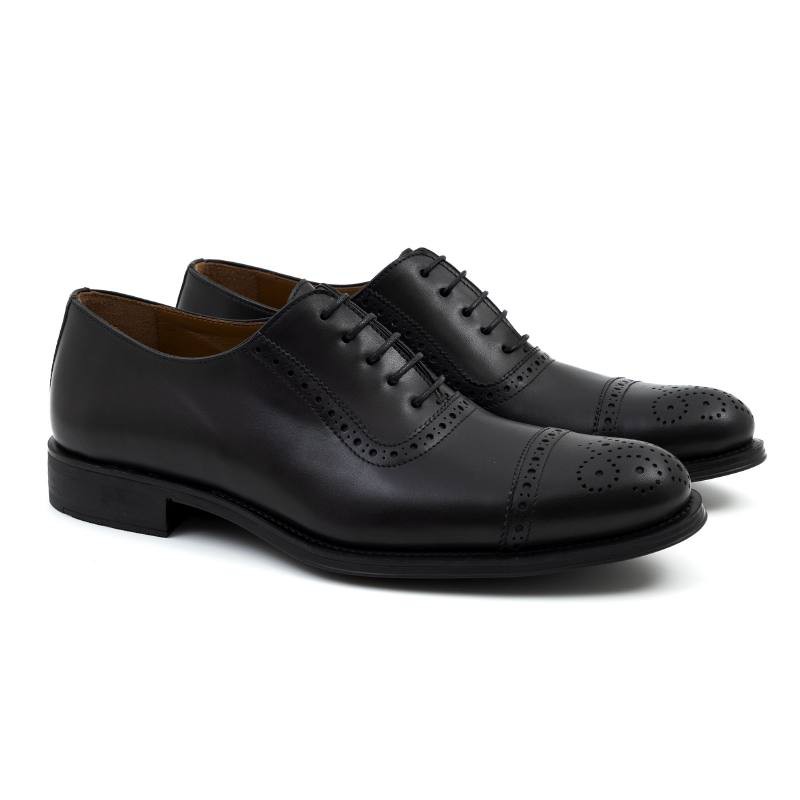 Oxford en cuir noir CAROLI-NEGRO