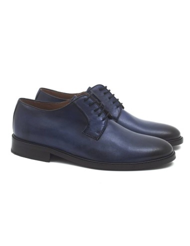 blue leather derby shoes AMIENS-MARINO