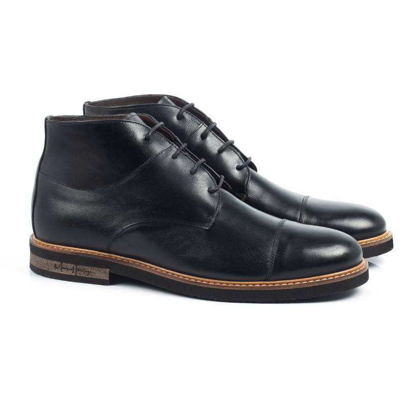 Bottine en cuir noir COLOSO-NEGRO