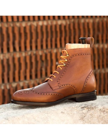 Goodyear Welt de piel con picado maría color cuero