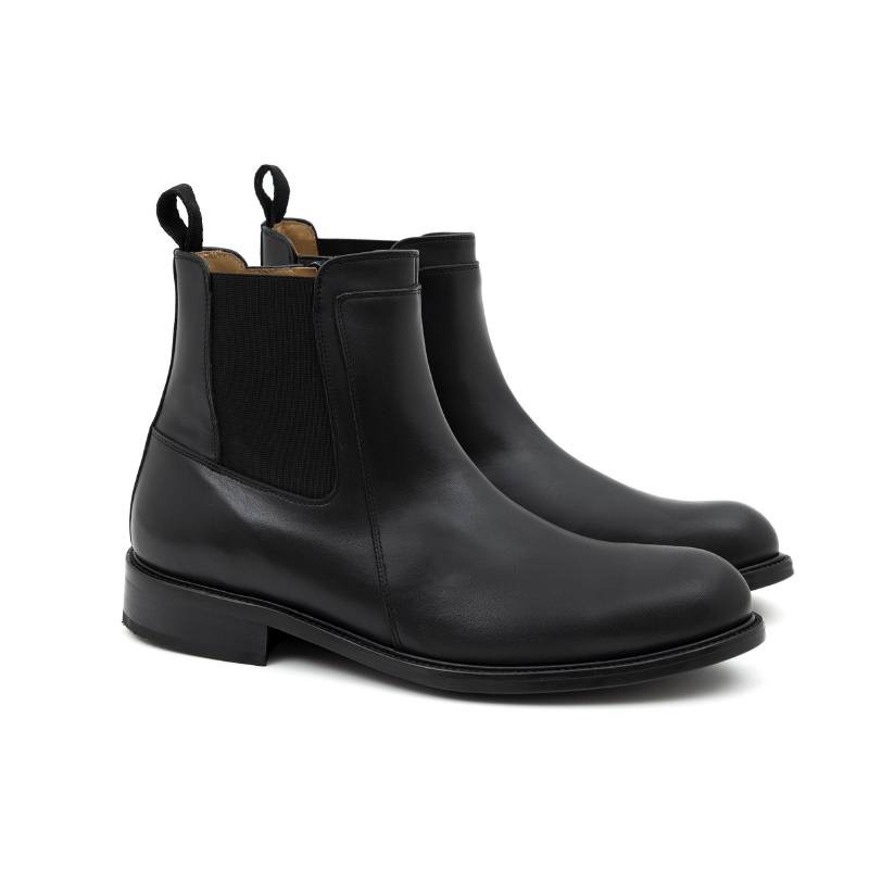 black leather chelsea boots CR-22053-NEGRO