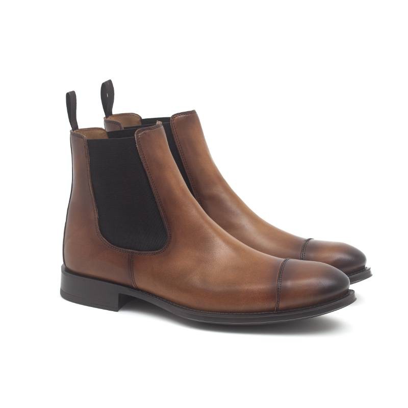 light brown leather chelsea boots CR-22054-CAMEL