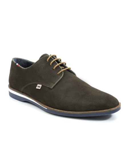 Casual derby suède vert SAMUKA-KAKI
