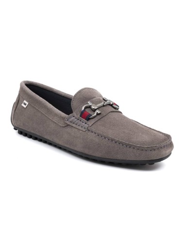 Grey suede moccasin