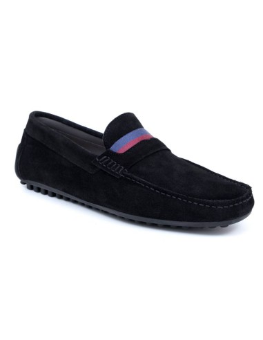 Black suede moccasin