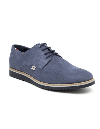 Derby casual de ante liso color azul