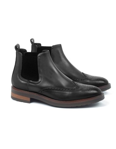 black leather chelsea boots CR-22097-NEGRO