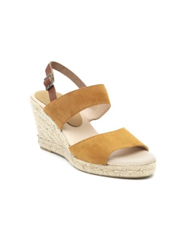 Espadrilles femme suède et cuir cuir W-AHINOA-CUERO