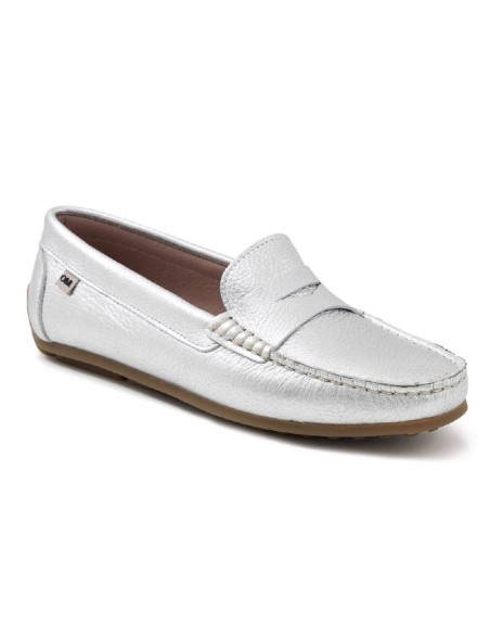 femmes mocassins de peau cuir-noir W-GALAXI-SILVER