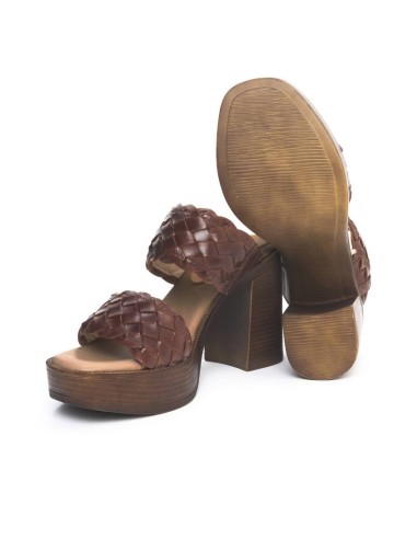 Zapato de Vestir de piel trenzado color marrón