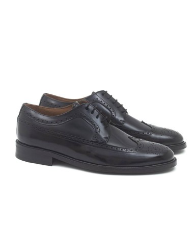 Derby de piel brogado color negro