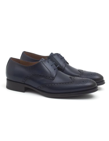 blue leather derby shoes CR-22165-MARINO