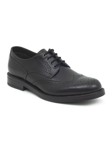 Derby de piel de costura vuelta color negro CR-22178-NEGRO