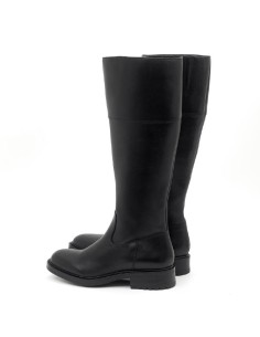 Black leather Women's high boots 2
