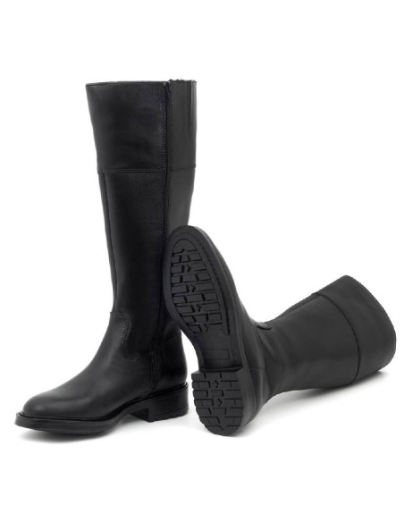 Black leather Women's high boots