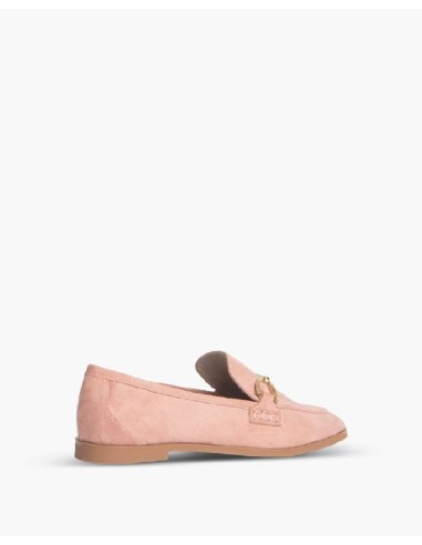 Pink solid color women's moccasins