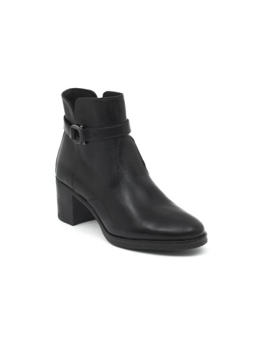 black leather women's ankle boots W-ANIMAGE-BLACK