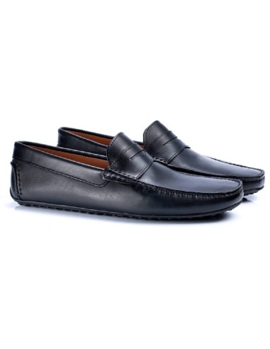 black leather moccasin CR-22210-NEGRO