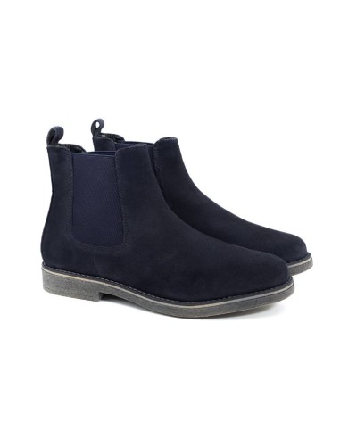 blue leather boots CRUMENS-NAVY