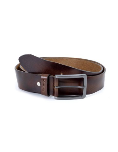 Ceinture en cuir marron B-VASMEN-MARRON