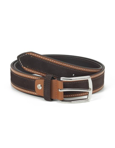 brown leather belt B-NOLISEN-MARRON