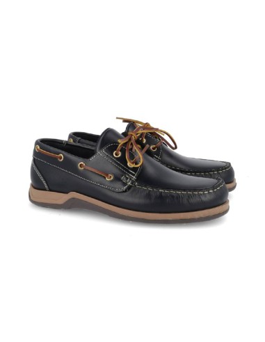 blue leather boat shoes CR-22222-MARINO