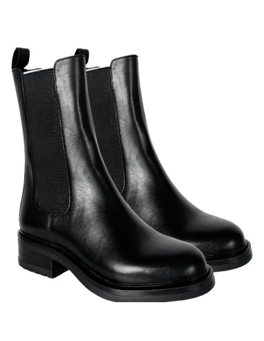 Botas de mujer de piel liso color negro W-PAMORI-NEGRO