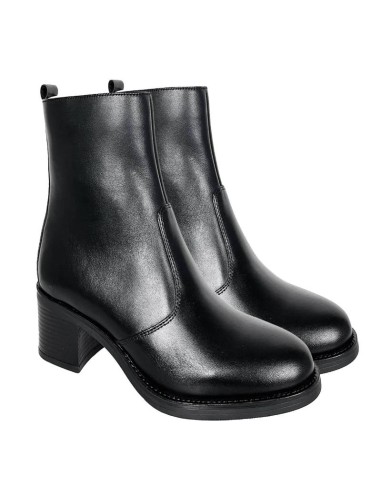 bottines pour femmes en cuir noir W-AMELIOR-BLACK