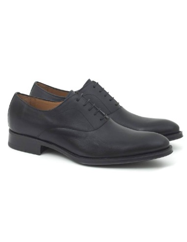 Oxford de piel con costura color negro CR-22246-NEGRO