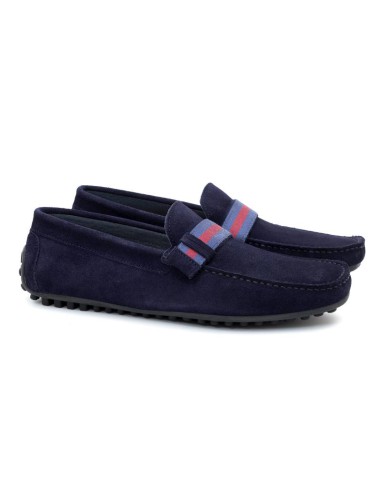 blue suede moccasin CR-24303-NAVY