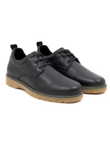 Derby de piel con cordones en contraste color negro NEROMENS-NEGRO