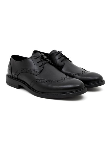 Derby de piel brogado color negro