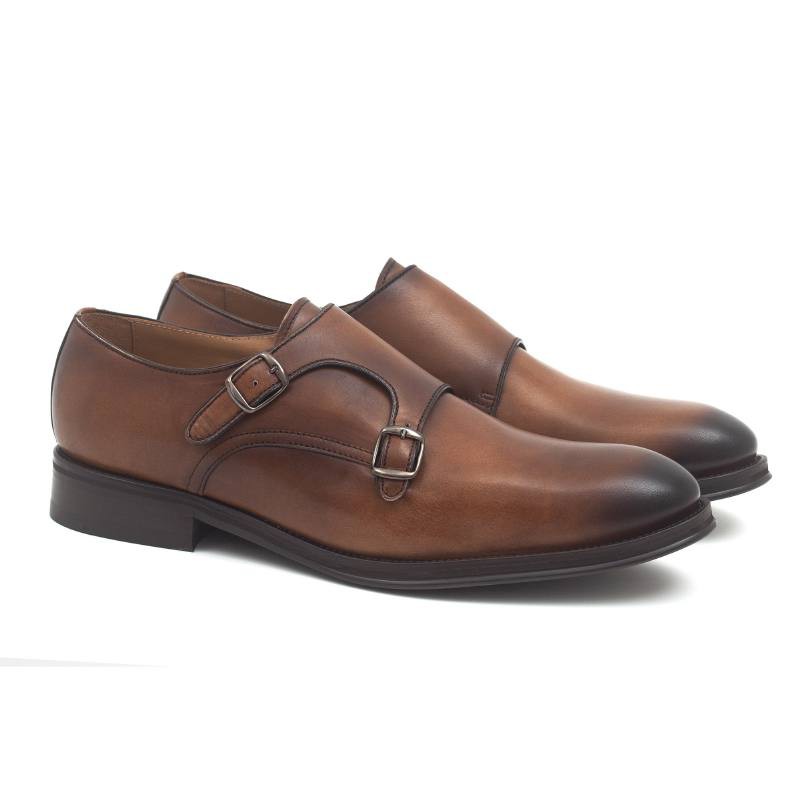 light brown leather monkstrap CR-22276-CUERO