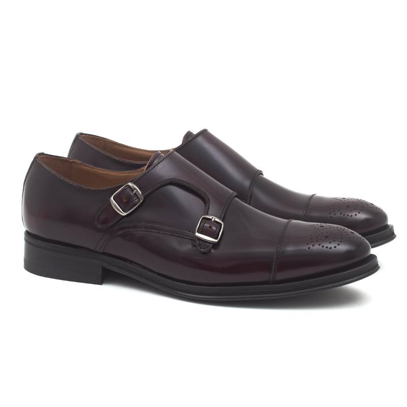 burgundy leather monkstrap CR-22279-BURDEOS