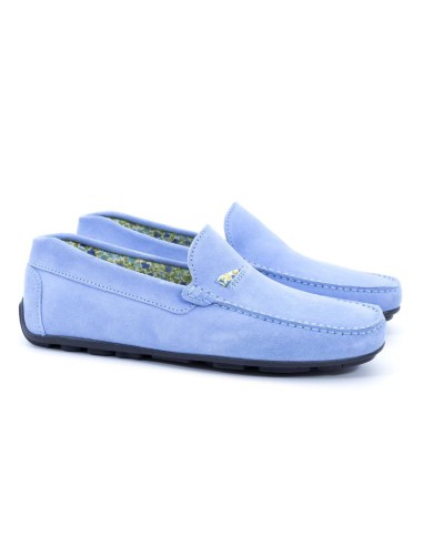 Mocasín de ante afelpado color azul CR-23002-BLUE