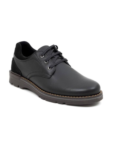 black leather derby shoes CR-24700-BLACK