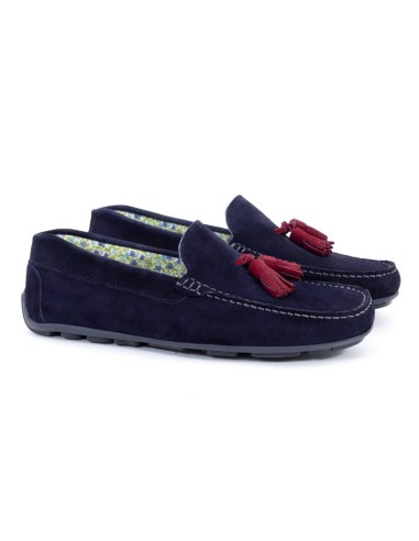 Mocasín de ante afelpado color azul CR-23003-NAVY