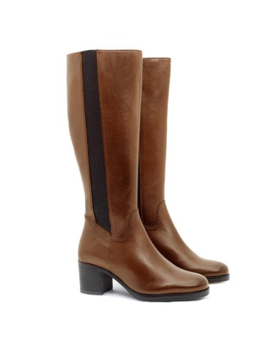 light brown leather women's boots W-NADORA-CUERO